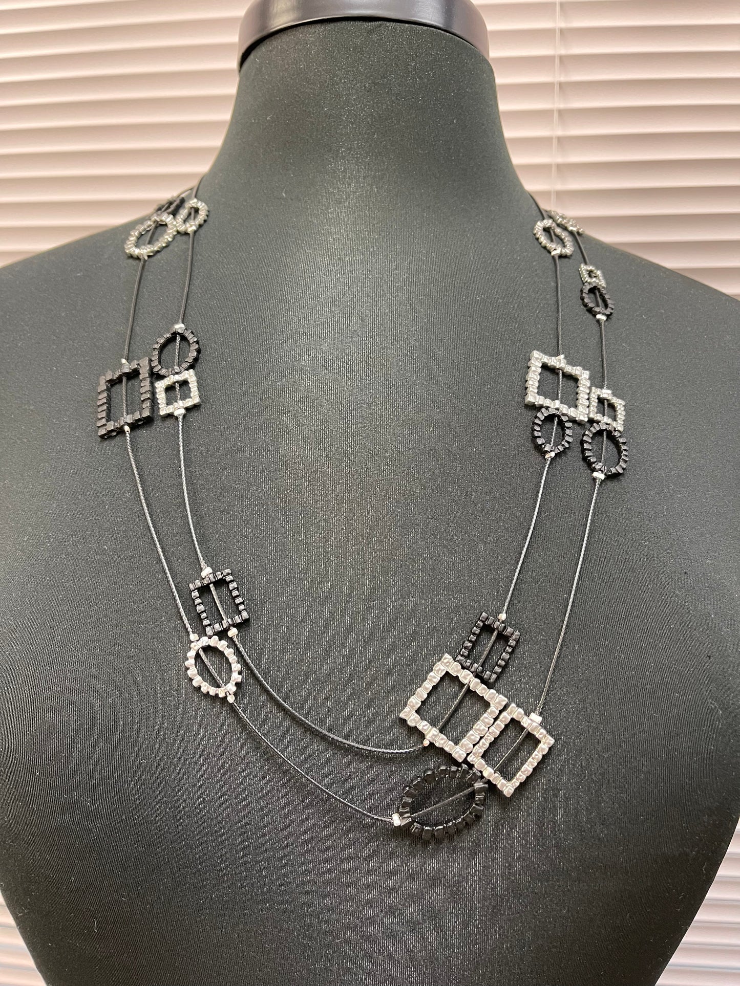 Picture Frame Double Strand Necklace