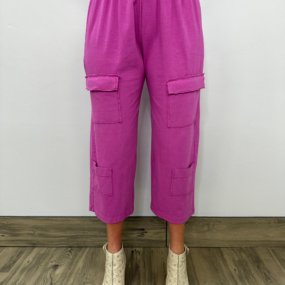 Berry Multi Pocket Crop Pant