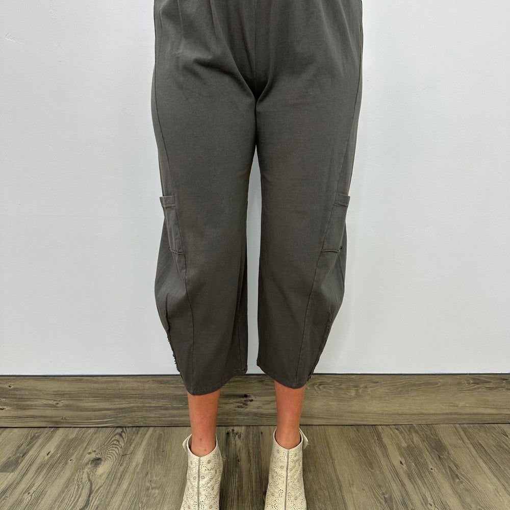 Dusk Cotton Pleat Crop Pant with Pockets