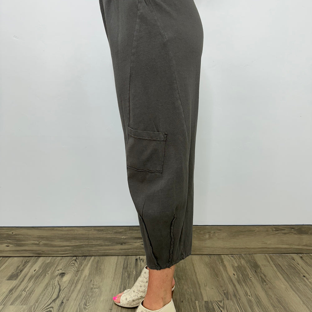 Dusk Cotton Pleat Crop Pant with Pockets