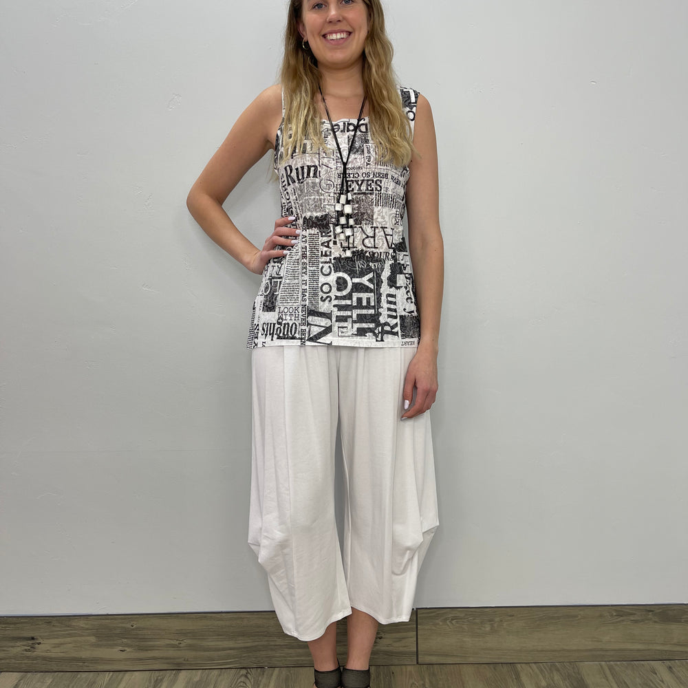 Newspaper Burnout Sleeveless Tank