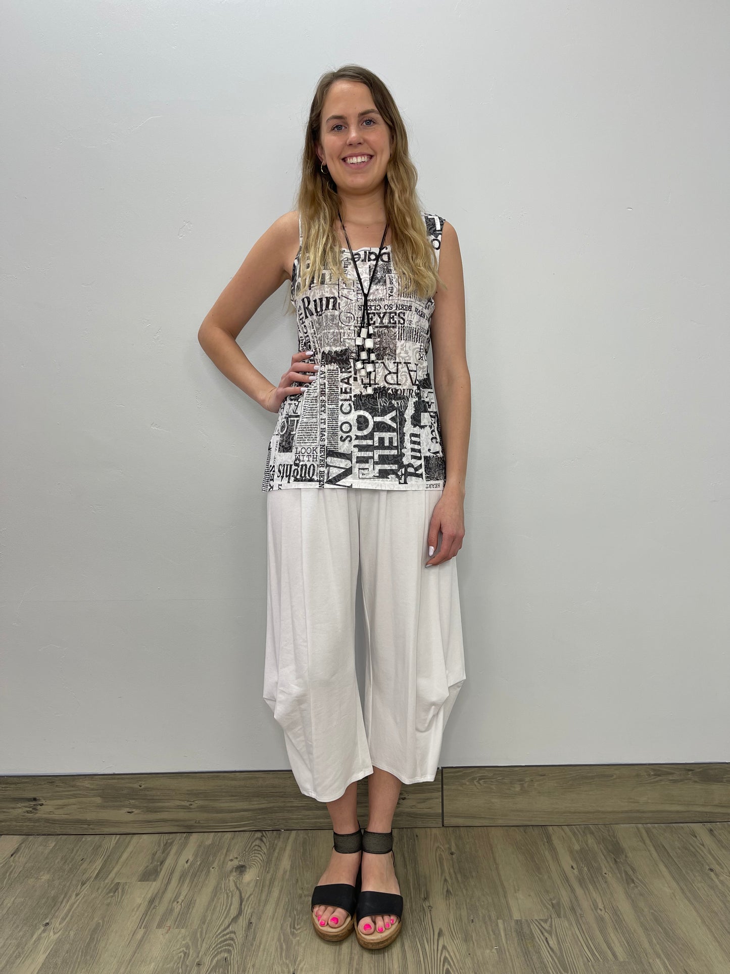 Newspaper Burnout Sleeveless Tank