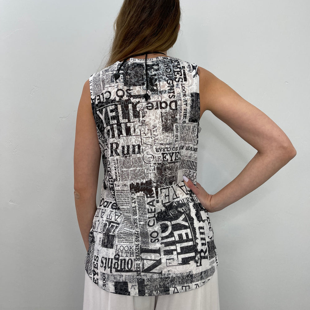 
                  
                    Newspaper Burnout Sleeveless Tank
                  
                