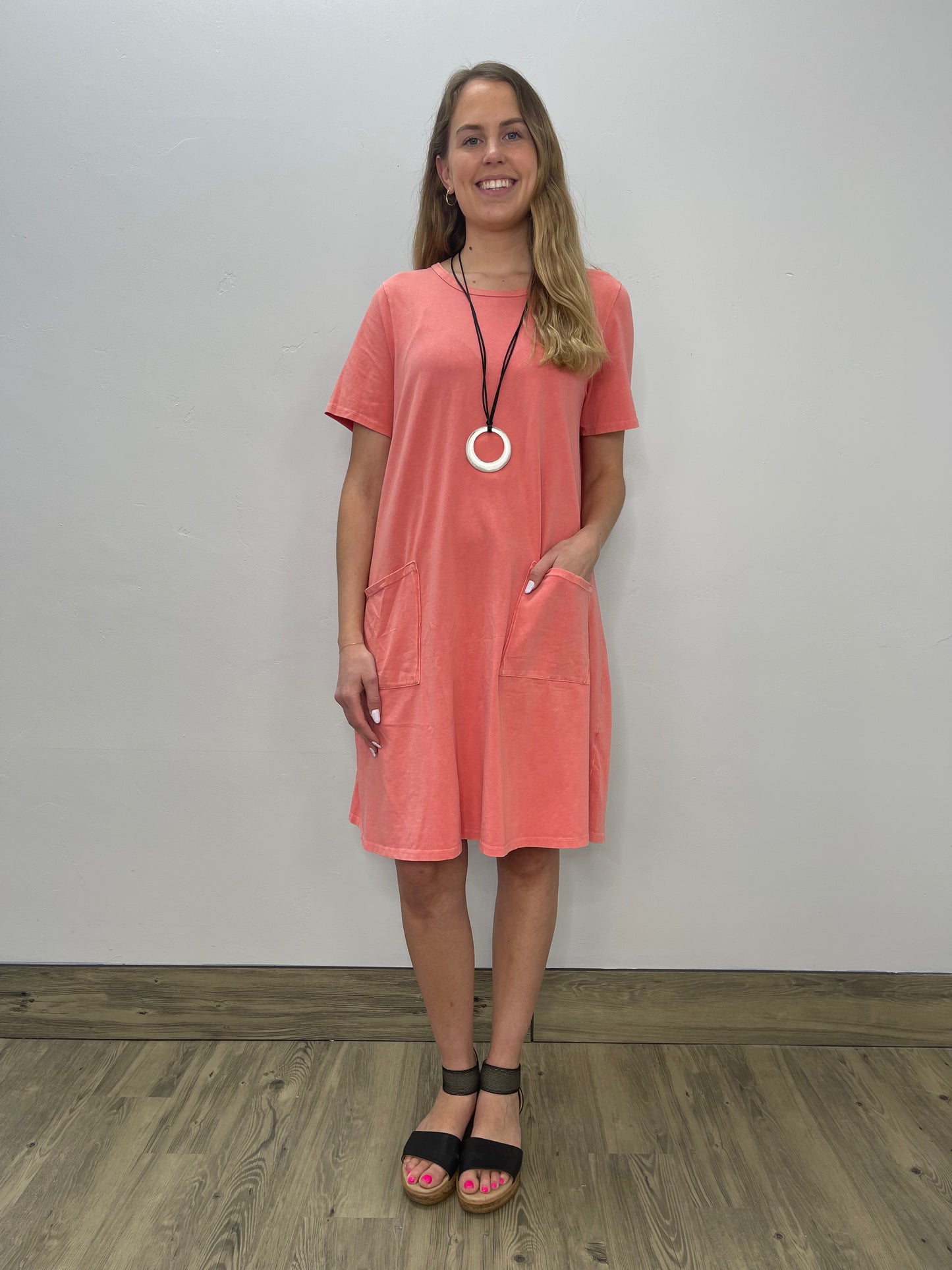 Short sales coral dress
