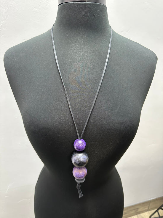 Purple Ball Dangle Necklace