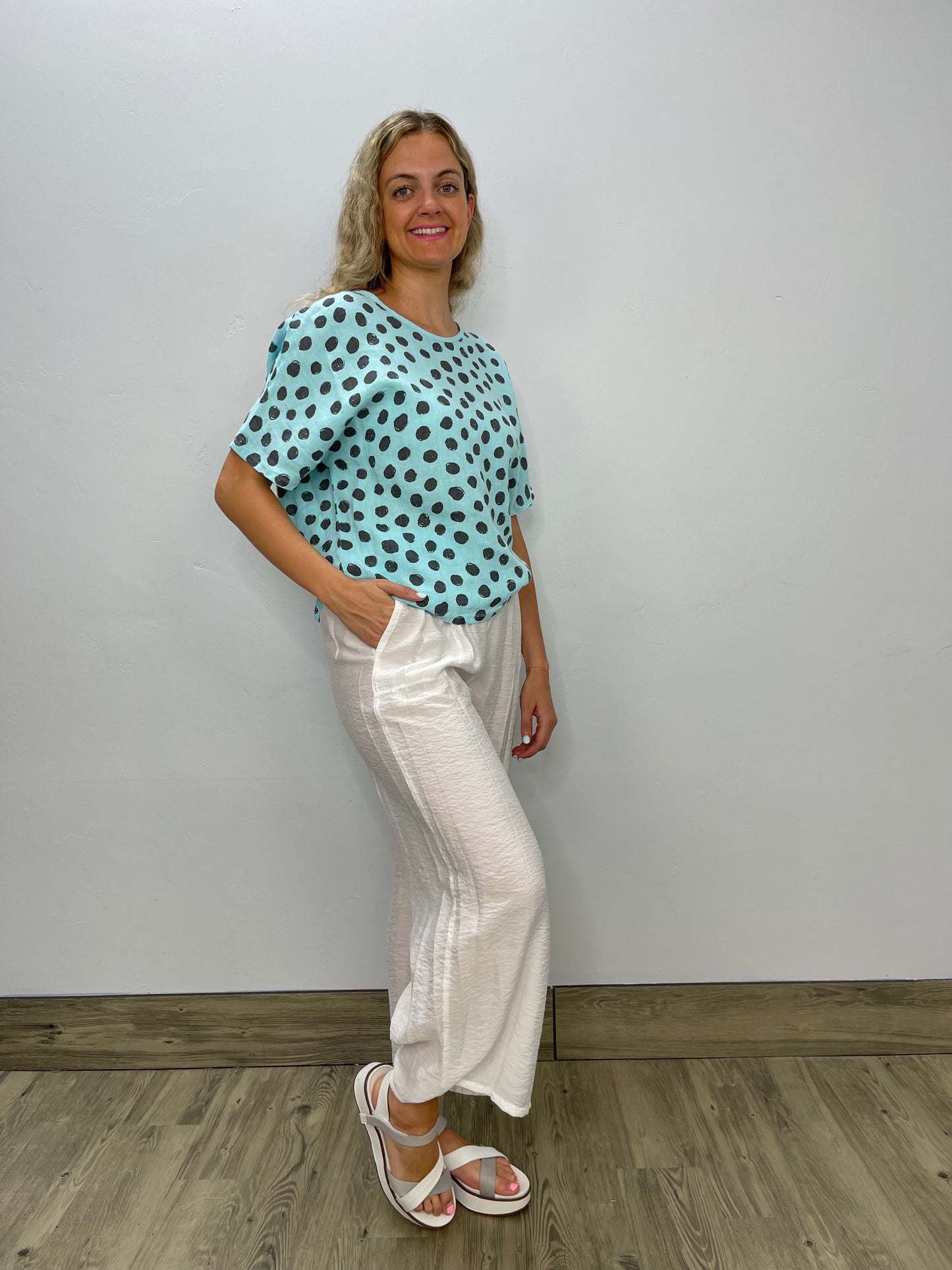 White Flowy Pants with Pockets