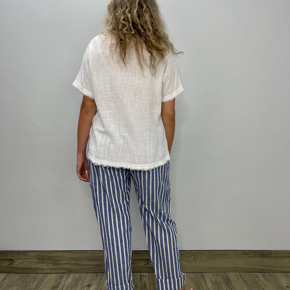 
                  
                    Blue Stripe Tie Cargo Pant
                  
                