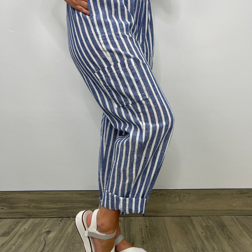 
                  
                    Blue Stripe Tie Cargo Pant
                  
                