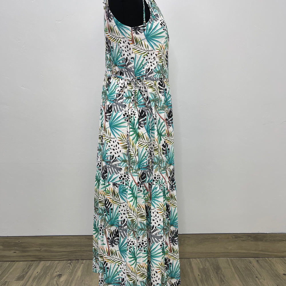 
                  
                    Palm Leaves V Neck Sleeveless Maxi Dress
                  
                