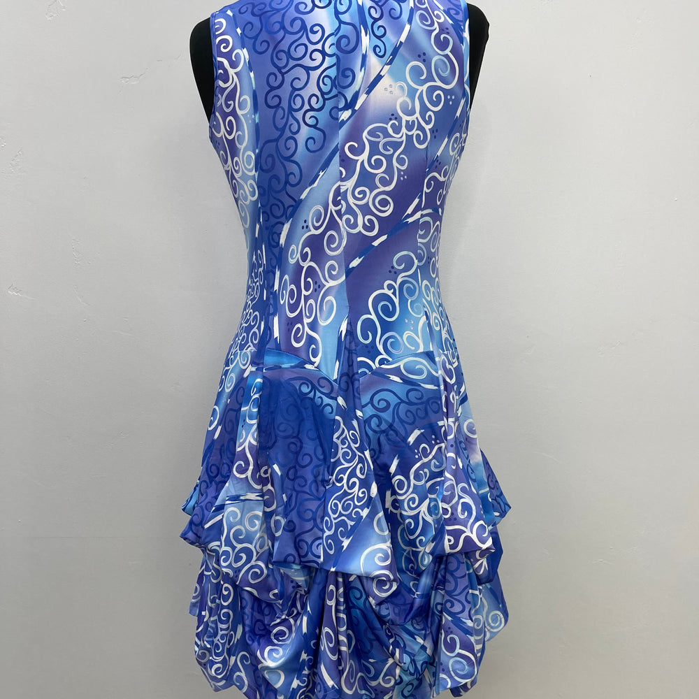 
                  
                    Blue Swirl Sleeveless Scoop Neck Bubble Dress
                  
                