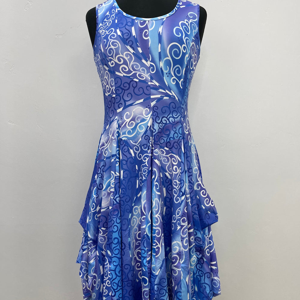 
                  
                    Blue Swirl Sleeveless Scoop Neck Bubble Dress
                  
                