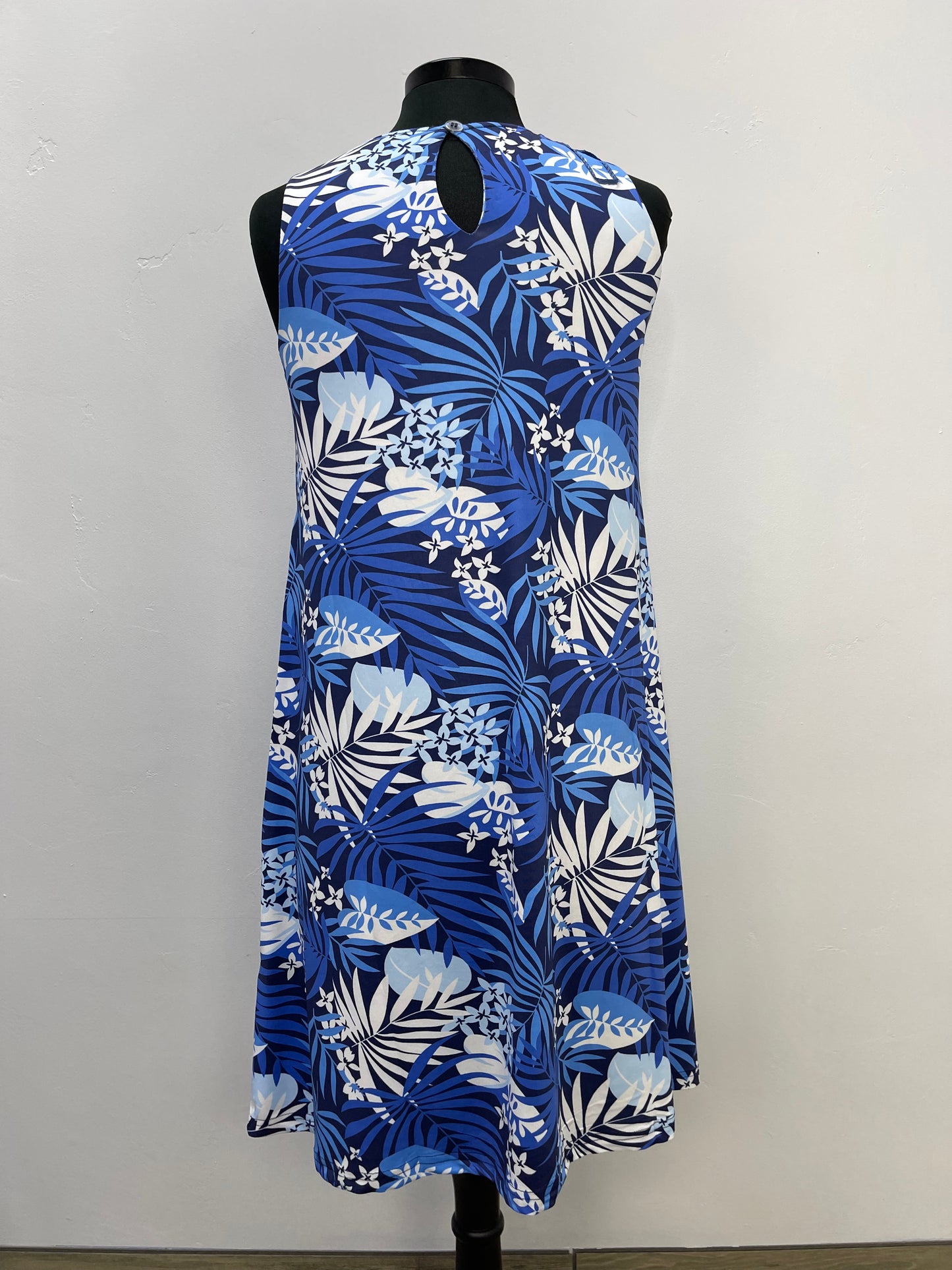 Blue Hawaiian Sleeveless Dress