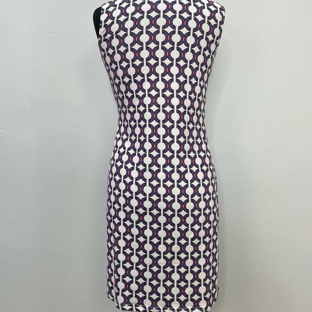 
                  
                    Purple Pattern Sleeveless Zip Collar Dress
                  
                