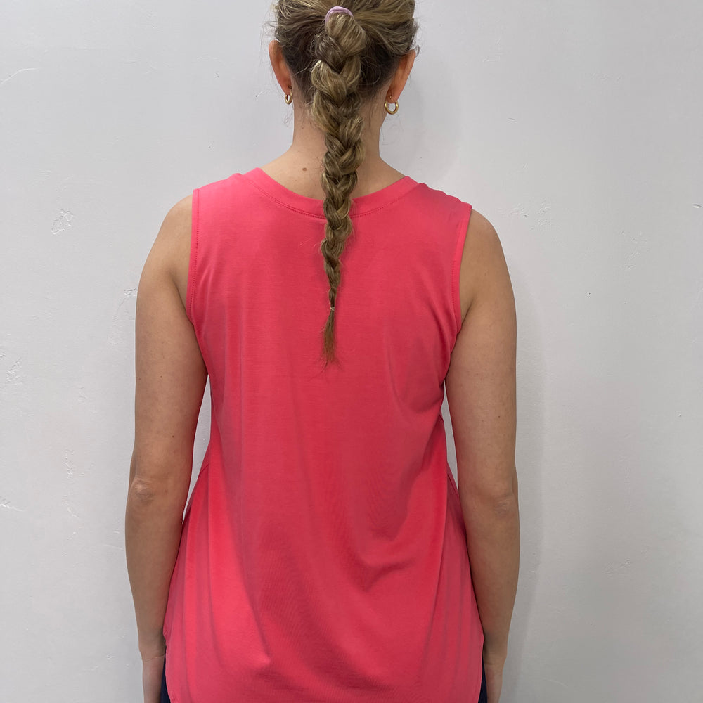 Coral Reversible Sleeveless V Neck Bamboo Tank