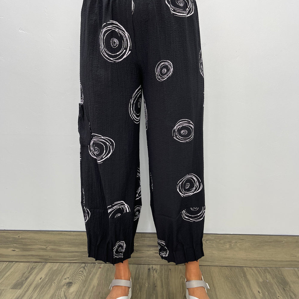 Black Straight Pant with Swirls