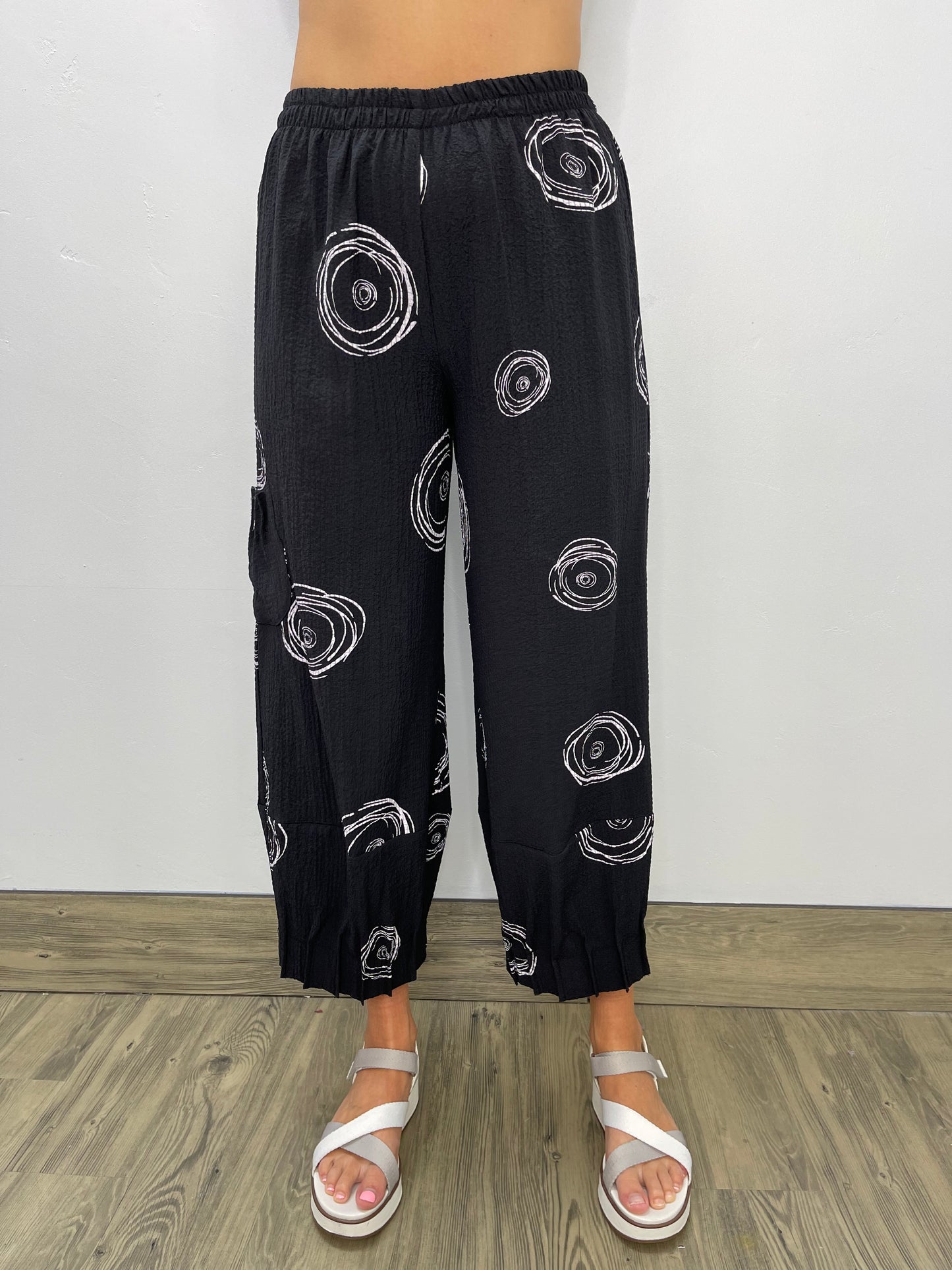 Black Straight Pant with Swirls