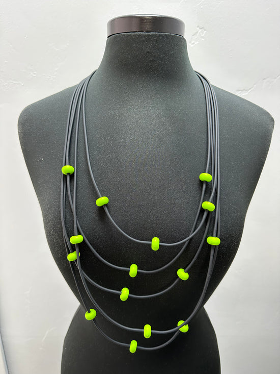 Green Galaxy 5 Strand Necklace