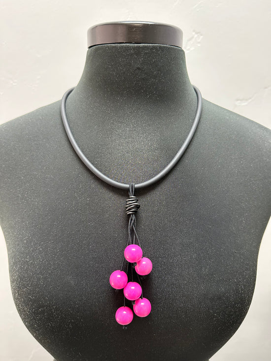 Petite Syrah Fuchsia Tagua Necklace