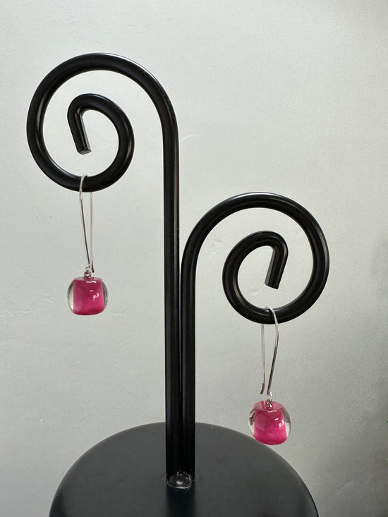 Long Pink Polyresin Earring