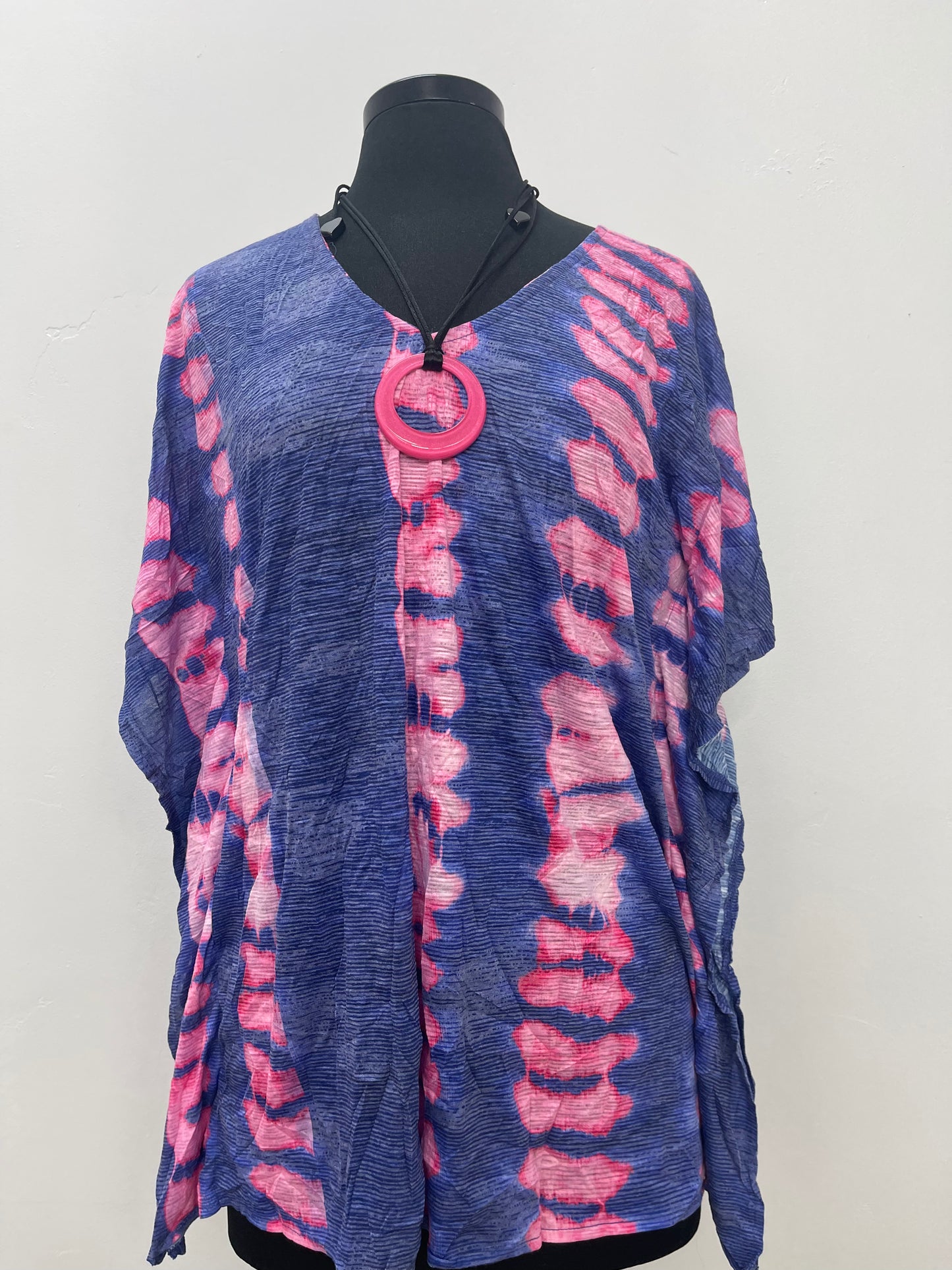 Cerise Short Sleeve Caftan Top