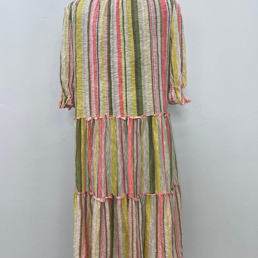 
                  
                    Yuma Two Tier Stripe Dress with Lettuce Edging
                  
                