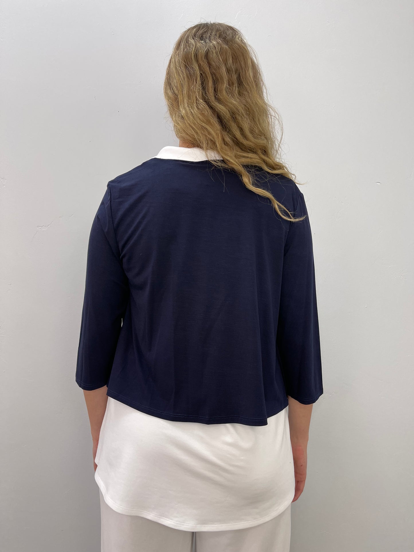 Navy Bamboo Long Sleeve Cover Up Cardigan