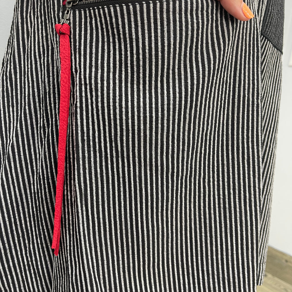 
                  
                    3/4 Sleeve Stripe Tunic with Red Accent
                  
                