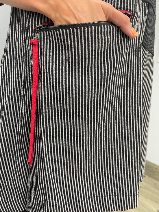 Load image into Gallery viewer, 3/4 Sleeve Stripe Tunic with Red Accent
