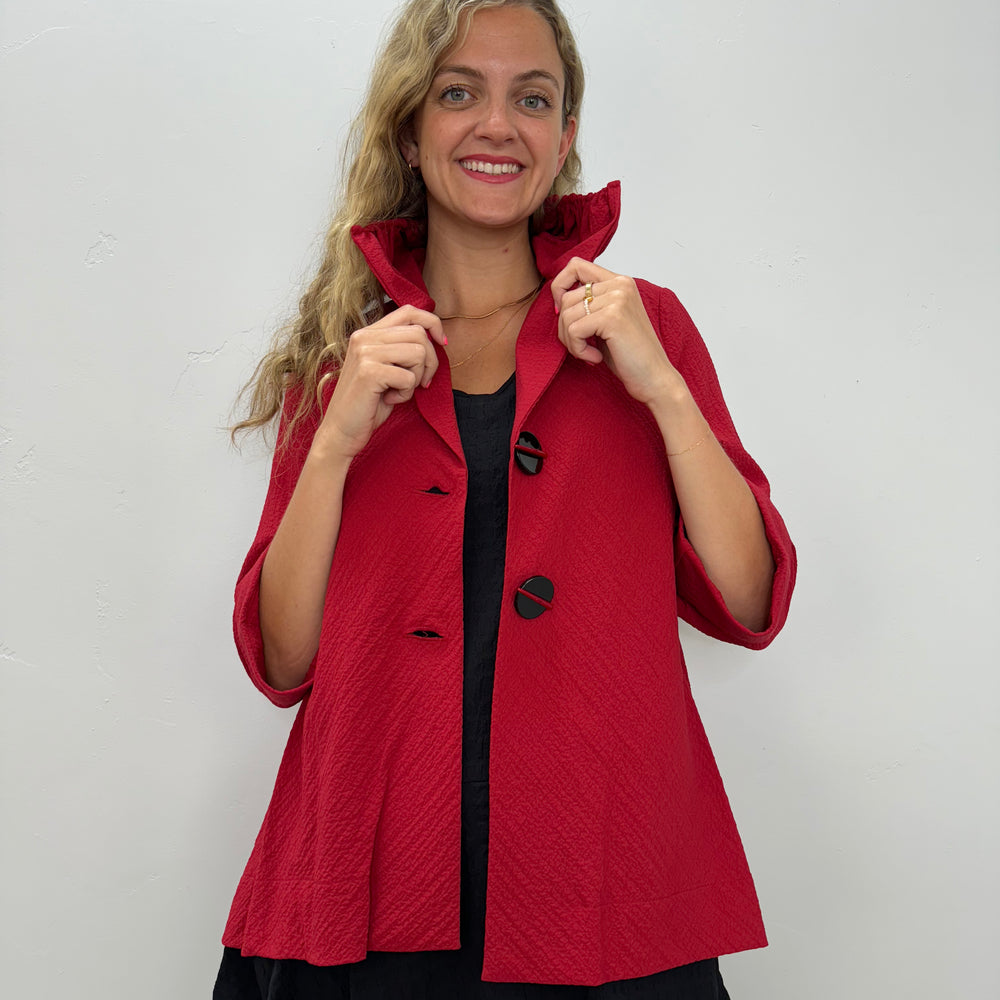 Red Button Up Jacket