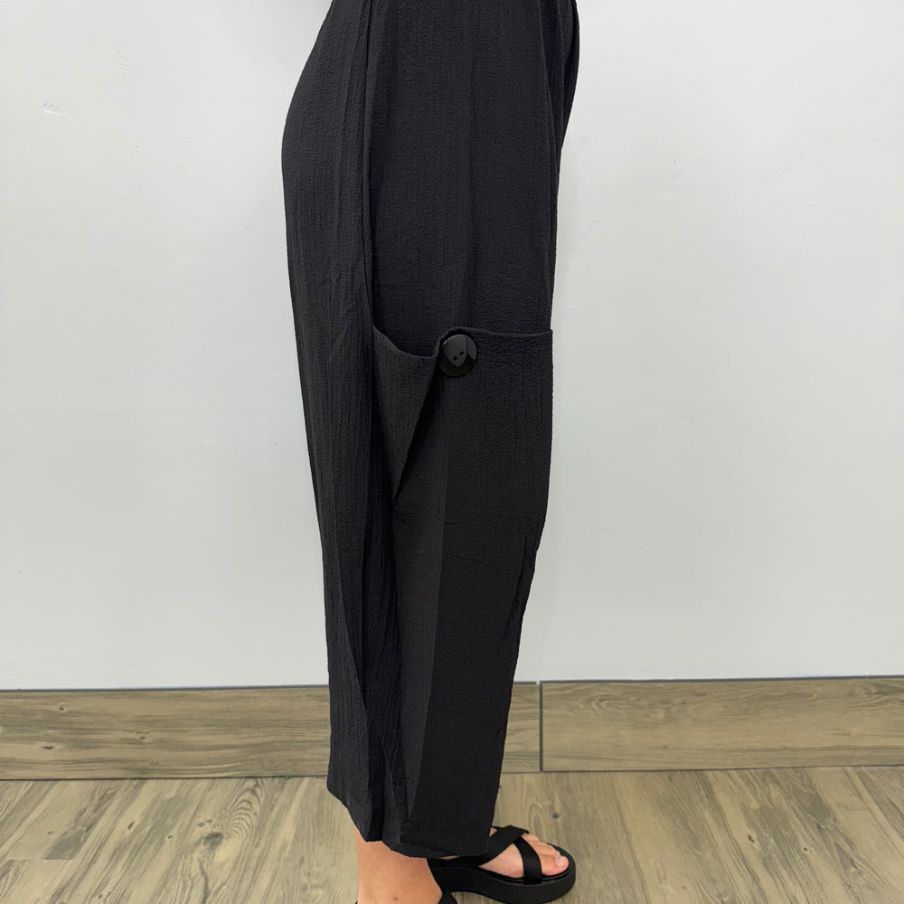 Black Pant with Buttons and Side Pockets