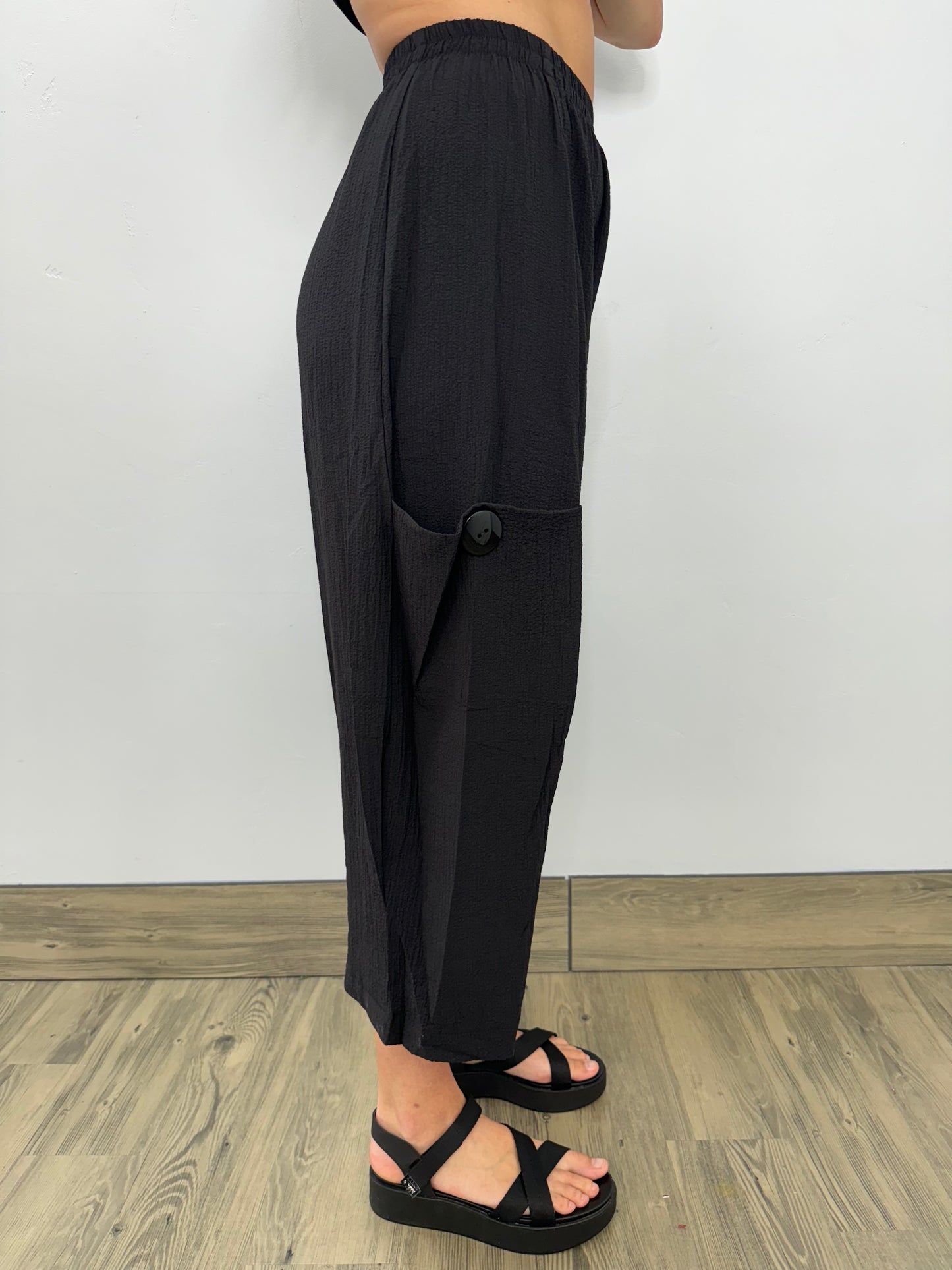 Black Pant with Buttons and Side Pockets