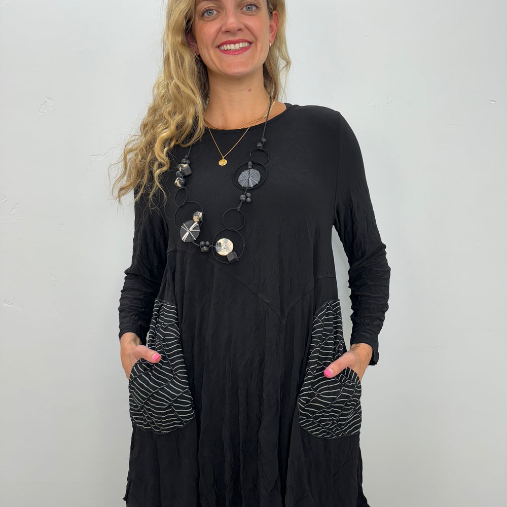 Black Crinkle ITY Tunic