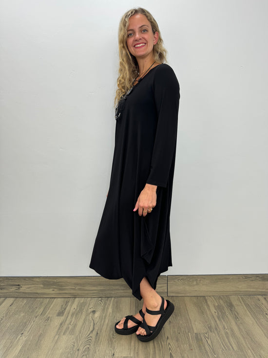 Long Sleeve Black Jumper Dress