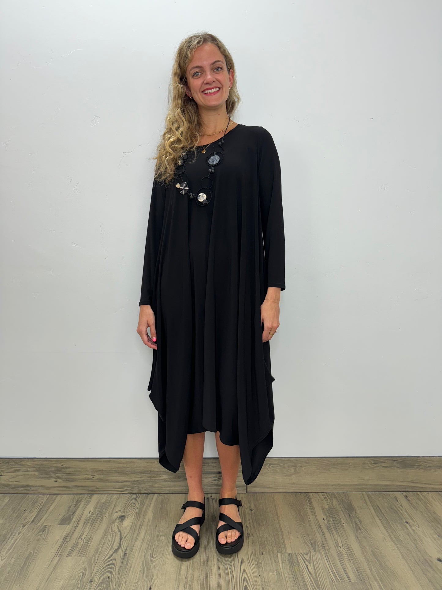 Long Sleeve Black Jumper Dress