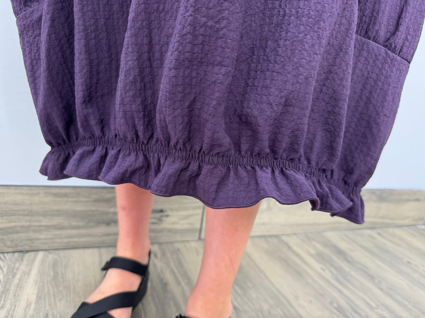 Purple Long Crinkle Dress