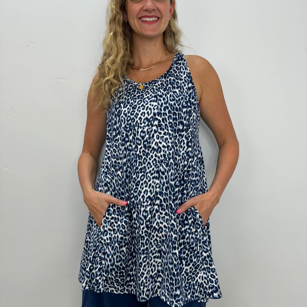 
                  
                    2AM Petite Sleeveless Blue Cheetah Tunic Tank
                  
                