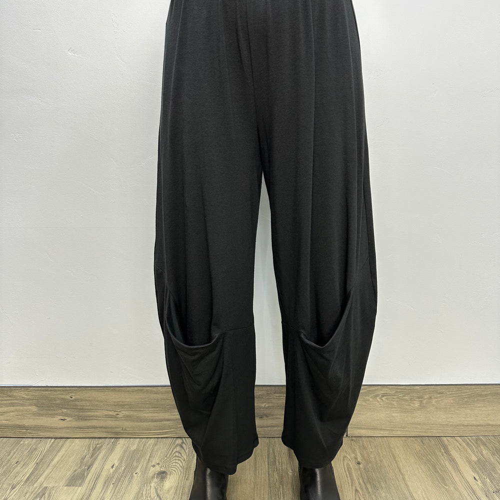 Black Modal Flowy Lucille Crop Pant