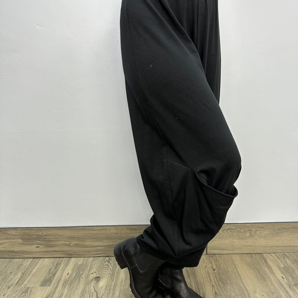 Black Modal Flowy Lucille Crop Pant