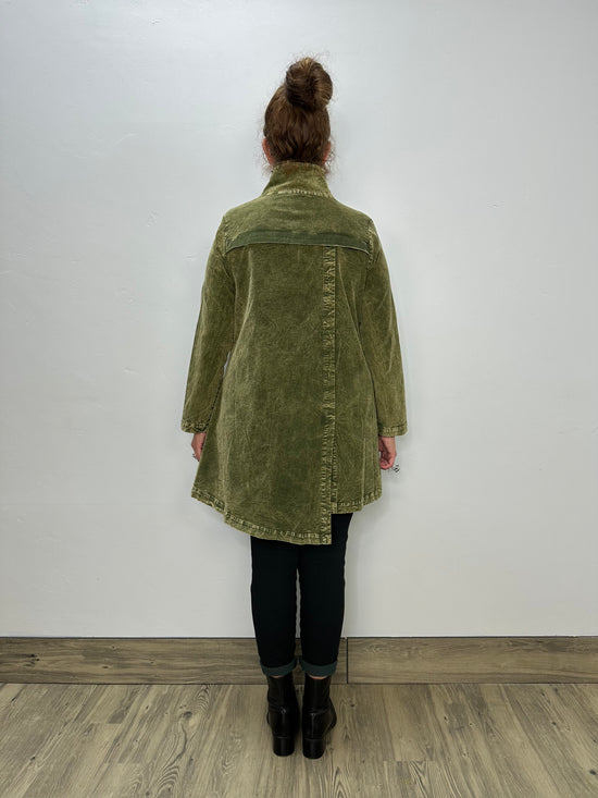 Load image into Gallery viewer, Michelle Cedar Mini Corduroy Button Down Shirt Dress
