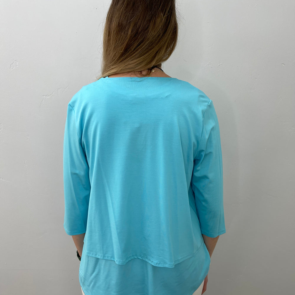 Aqua Bamboo Long Sleeve Cover Up Cardigan