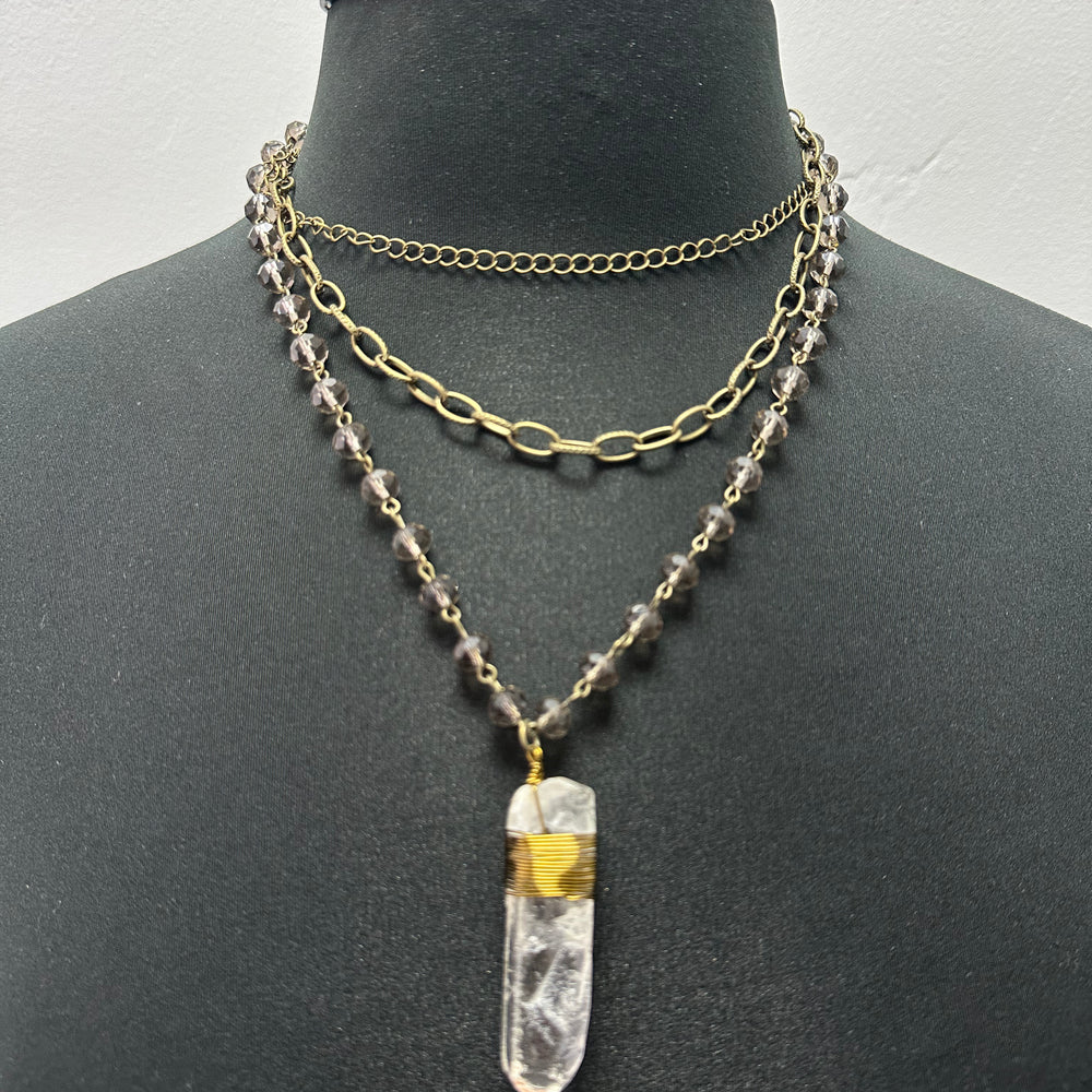 Triple Layer Crystal Pendant