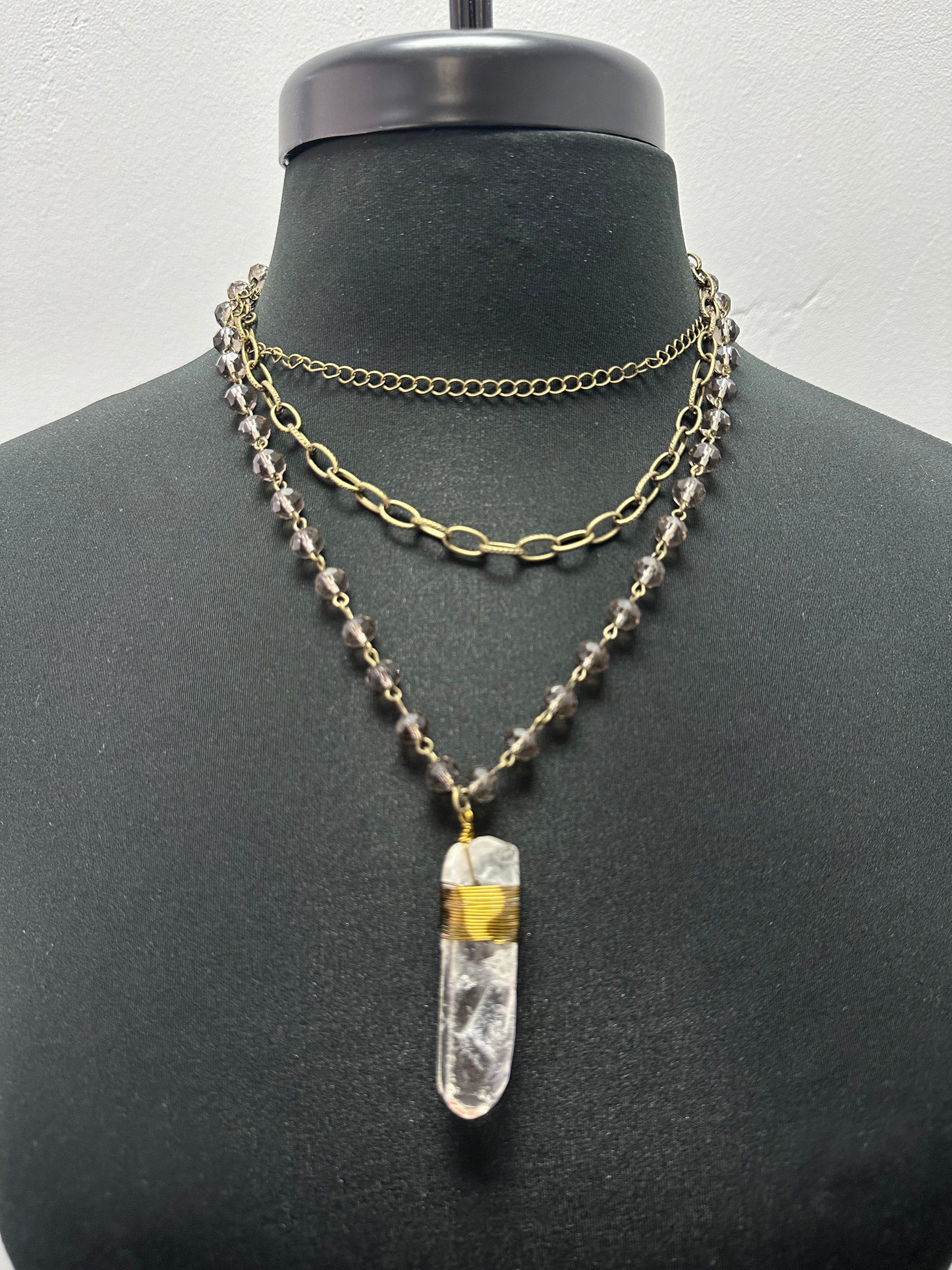 Triple Layer Crystal Pendant