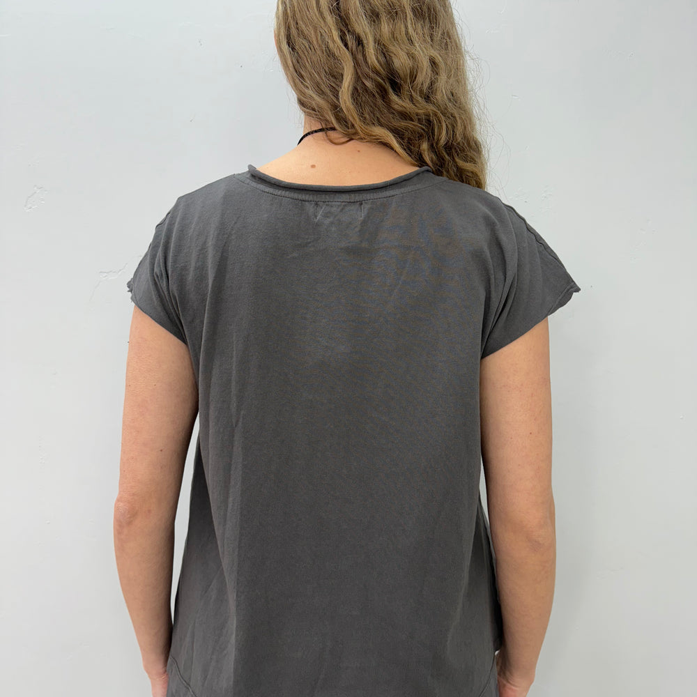 
                  
                    Dusk Gray Cotton V Neck Short Sleeve Top
                  
                