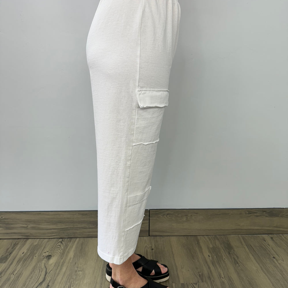 
                  
                    White Cotton Multi Pocket Crop Pant
                  
                