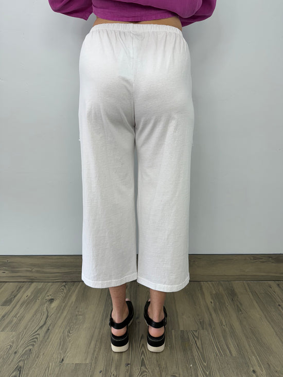 White Multi Pocket Crop Pant