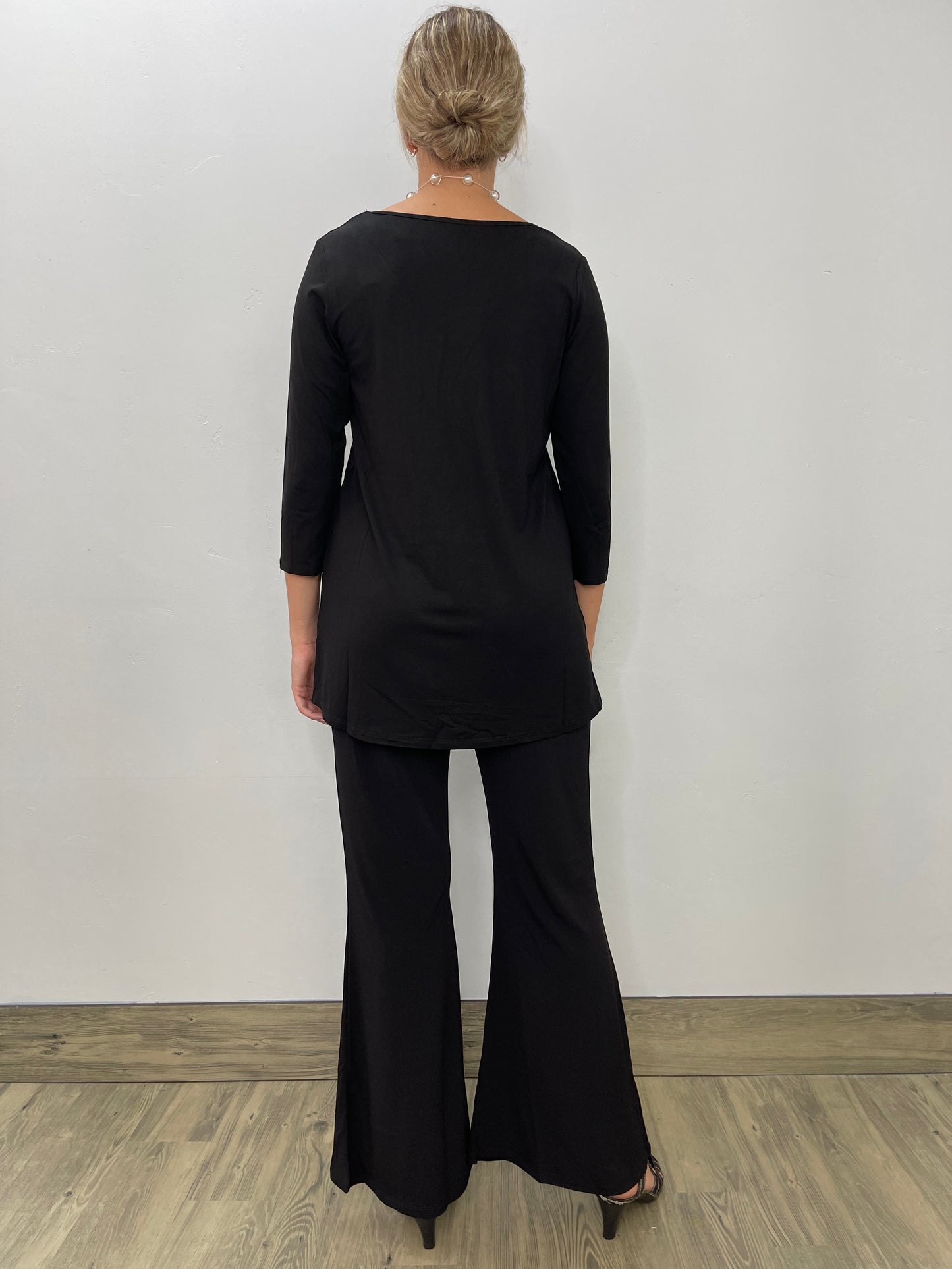 Black Tencel 3/4 Sleeve Tunic