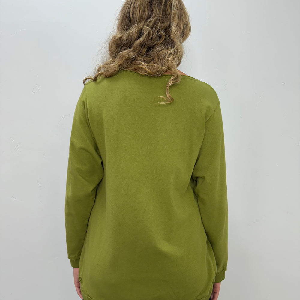 
                  
                    Vine Green Long Sleeve Cotton High Low Tunic
                  
                