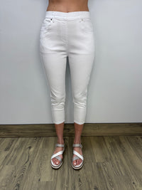 White Flat Front Crop Tango Mango Capri Jeggings