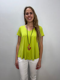 Lime Short Sleeve Tencel Jersey Top