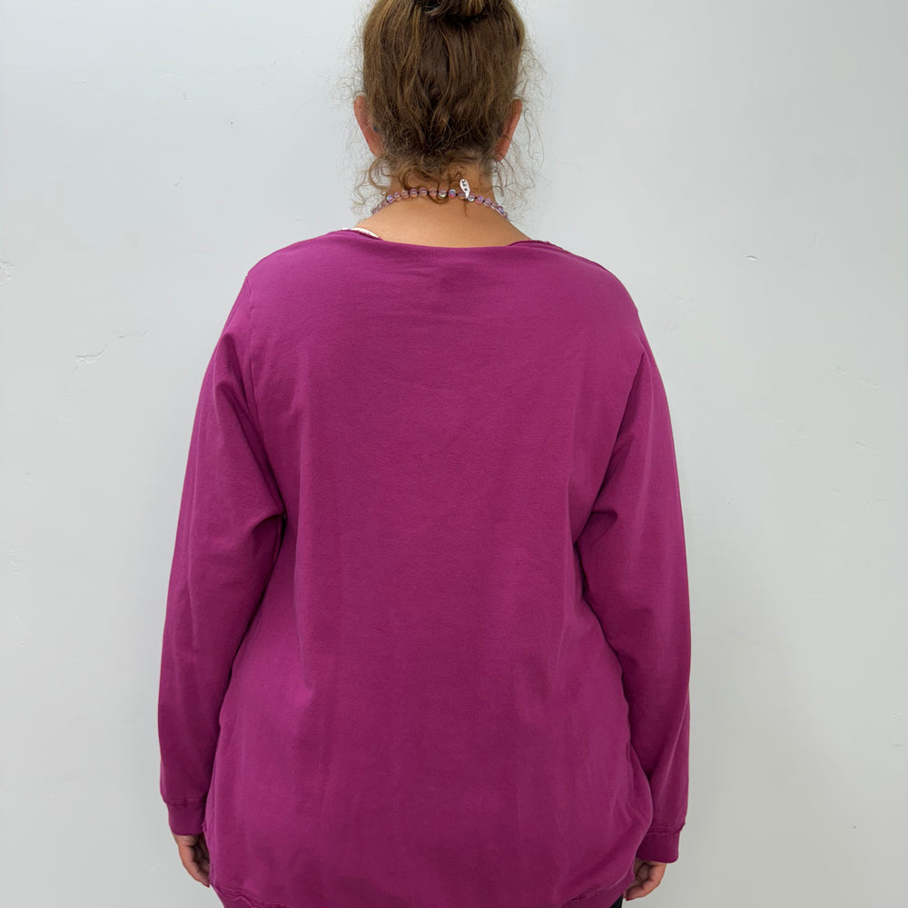 
                  
                    Berry Long Sleeve Cotton High Low Tunic
                  
                